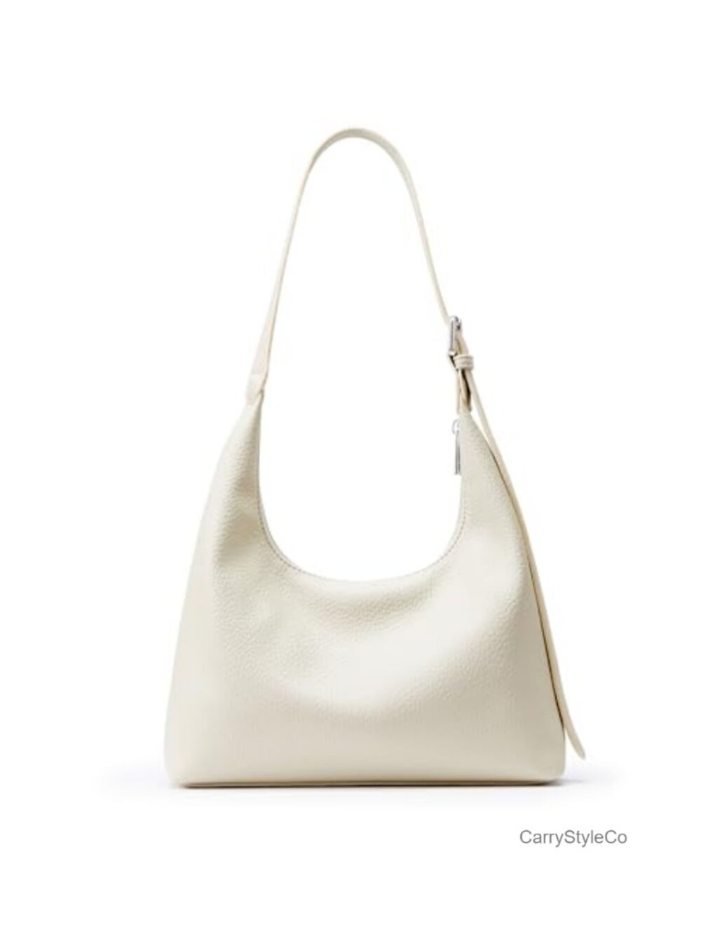 Vegan Leather Crescent Hobo Tote Adjustable Strap Zipper Work Bag